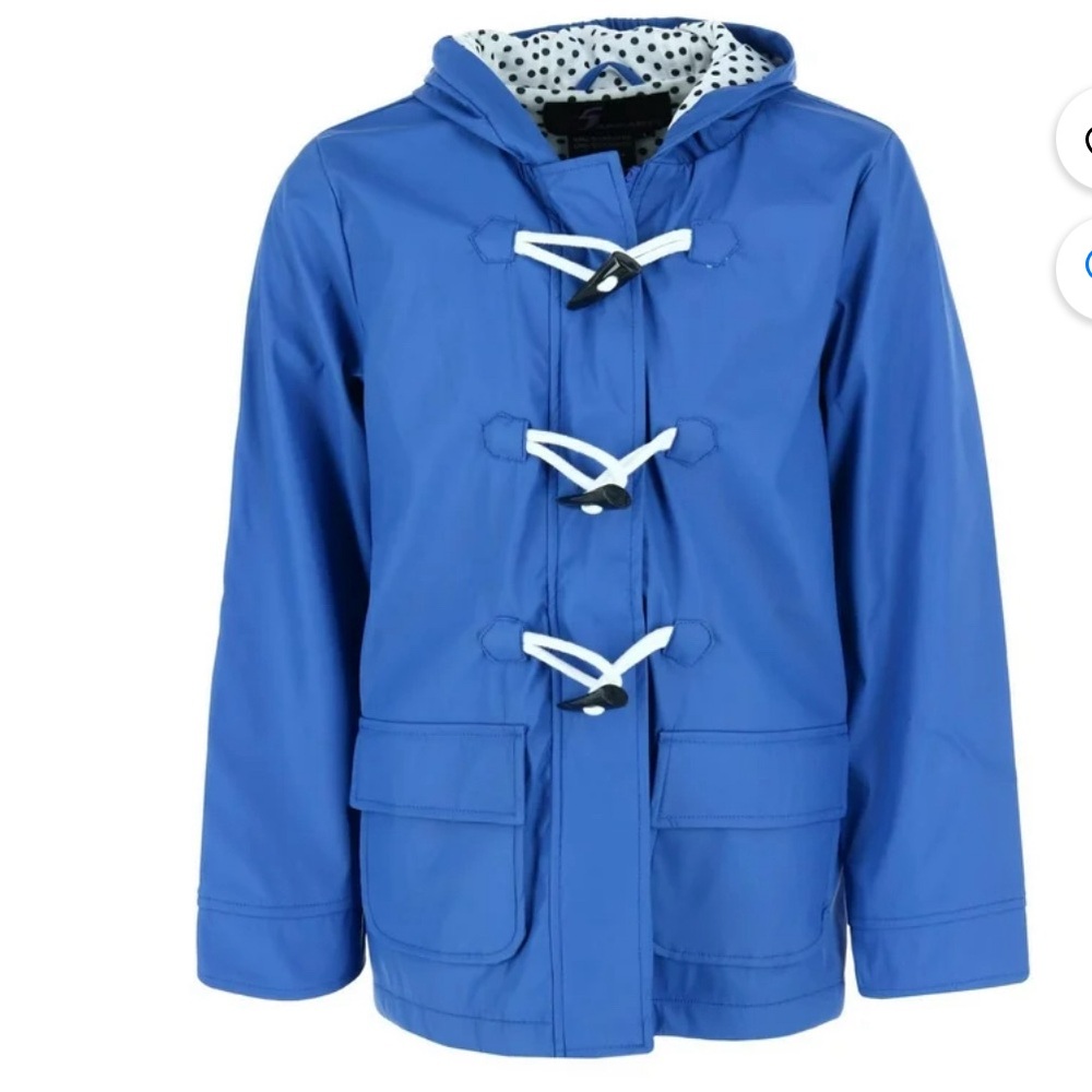 Women's Hooded Rain Slicker Jacket with Toggle by I5 Apparel SZ Small